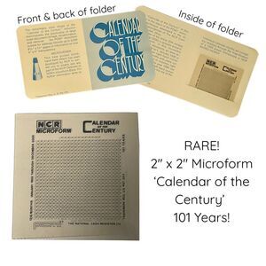 NCR “Calendar of the Century” Rare Microform – 1900–2000 – Original Folder